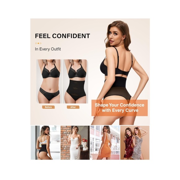 Women👩🏻High Waisted Stay-Put Body Shaper Girdle Compression Shapewear Thong Sz M - Picture 7 of 7